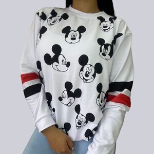 Unisex Youth Long Sleeve Sweater with Mickey Mouse Faces Size L‎